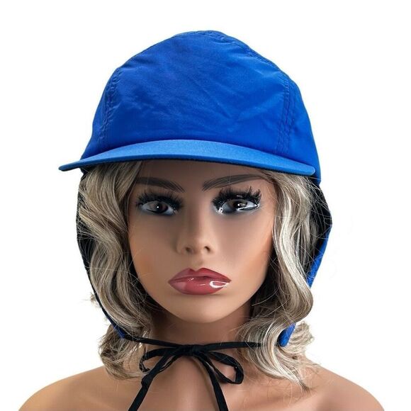 Vintage Columbia Sportswear Ear Flap Trapper Hat Men's Medium Blue Lined Winter - Picture 7 of 10